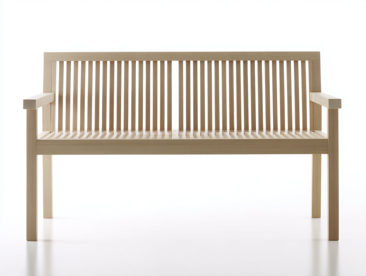 Gartenbank Holz 120x60x90 cm - Naturholz - Klassische Gartenbank mit Armlehnen und Lattenstruktur
