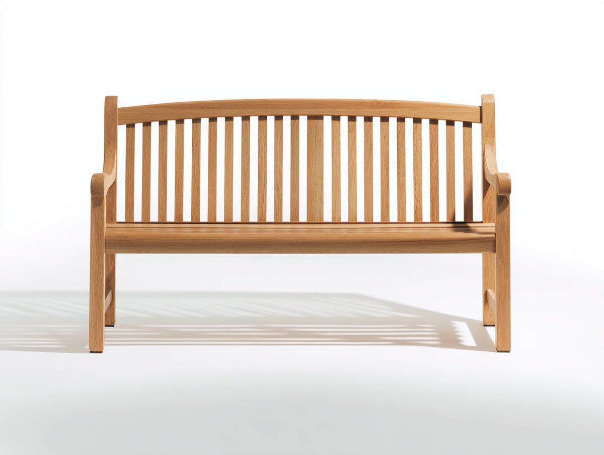 Gartenbank aus Holz 150x60x90 cm - Natur - 3-Sitzer mit Armlehnen im klassischen Stil