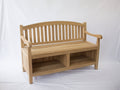 Gartenbank aus Holz 140x60x90 cm - Natur - 2-Sitzer mit Ablagefächern im klassischen Stil