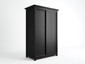 Kleiderschrank aus Holzwerkstoff 120 x 60 x 200 cm - Schwarz - klassisches Design mit 2 Schiebetüren