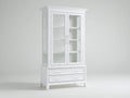 Vitrinen aus Holzwerkstoff und Glas 100 x 45 x 195 cm - Weiß - klassisches Design mit Schubladen