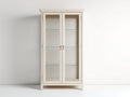 Vitrinen aus Holzwerkstoff und Glas 90 x 40 x 190 cm - Cremeweiß - klassisches Design