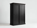 Kleiderschrank aus Holzwerkstoff 140x60x200 cm - Schwarz - 2 Schiebetüren im klassischen Stil